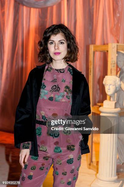 Alba Messa is seen at the Ailanto show during the Mercedes-Benz Fashion Week Madrid Autumn/Winter 2018-19 at Ifema on January 27, 2018 in Madrid,...