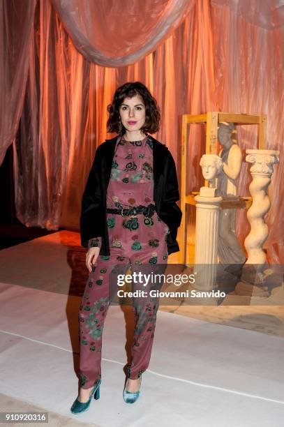 Alba Messa is seen at the Ailanto show during the Mercedes-Benz Fashion Week Madrid Autumn/Winter 2018-19 at Ifema on January 27, 2018 in Madrid,...