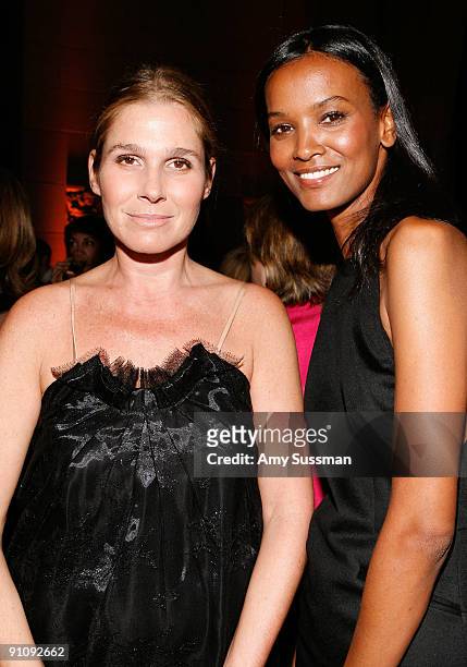 Aerin Lauder and model Liya Kebede attends the 4th Important Dinner for Women hosted by HM Queen Rania Al Abdullah, Wendi Murdoch and Indra Nooyi at...