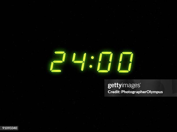 midnight hour (digital time) - digital clock stock pictures, royalty-free photos & images