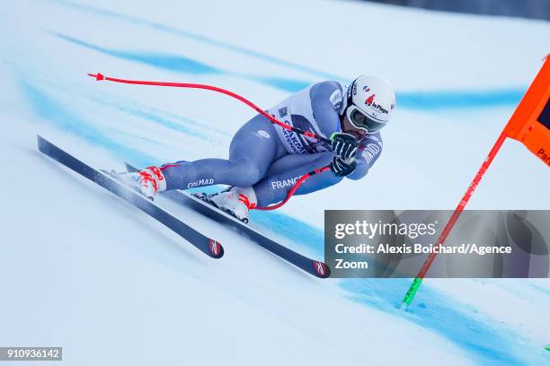 Brice Roger of France competes during the Audi FIS Alpine Ski World Cup Men's Downhill on January 27, 2018 in Garmisch-Partenkirchen, Germany.