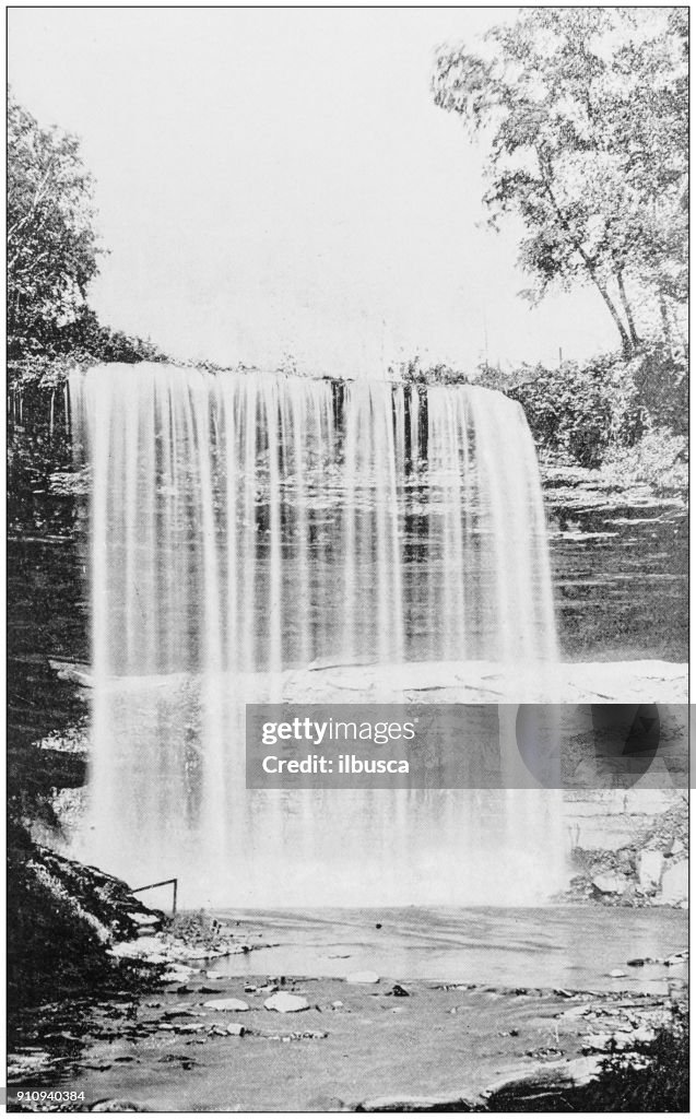 Antikes Foto des weltweit berühmten Sehenswürdigkeiten: Minnehaha Falls, Minnesota