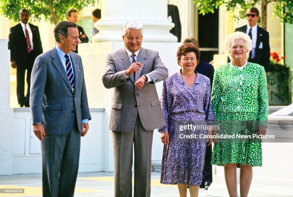 Bushes & Yeltsins At White House