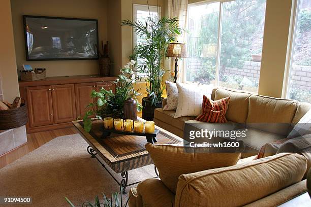 living room series - crown moulding stock pictures, royalty-free photos & images