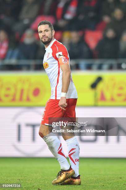 Marco Gruettner of Regensburg looks on during the Second Bundesliga match between SSV Jahn Regensburg and FC Ingolstadt 04 at Continental Arena on...