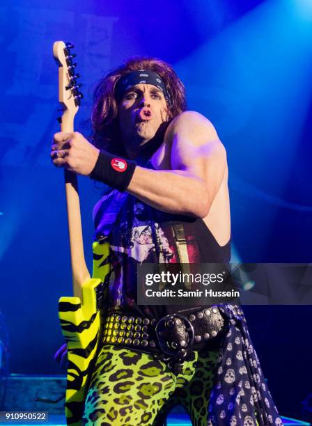 Satchel of Steel Panther Steel Panther performs at Eventim Apollo, Hammersmith on January 26, 2018 in London, England.