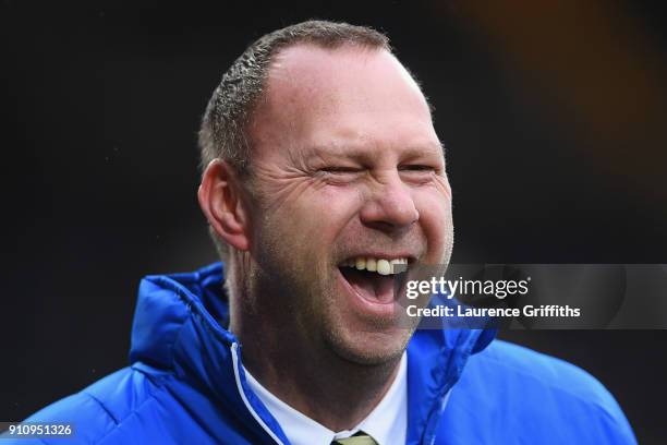 Alan Hardy, Notts County Chairman smiles prior to The Emirates FA Cup Fourth Round match between Notts County and Swansea City at Meadow Lane on...