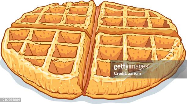 waffel-draufsicht-vektor-illustration - waffle stock-grafiken, -clipart, -cartoons und -symbole