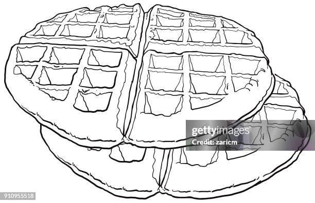 waffle top view vector illustration - waffle stock illustrations