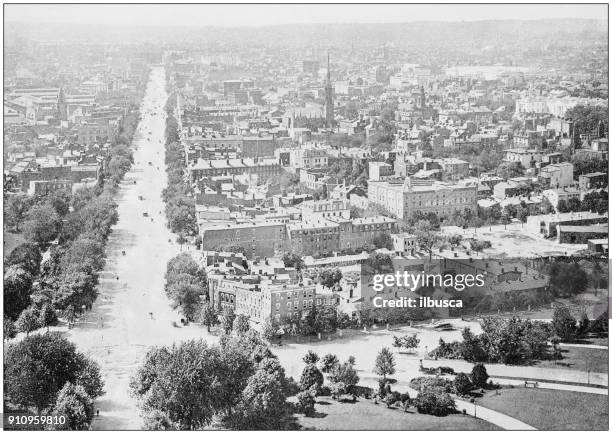 antique photograph of world's famous sites: washington dc - washington dc aerial stock illustrations
