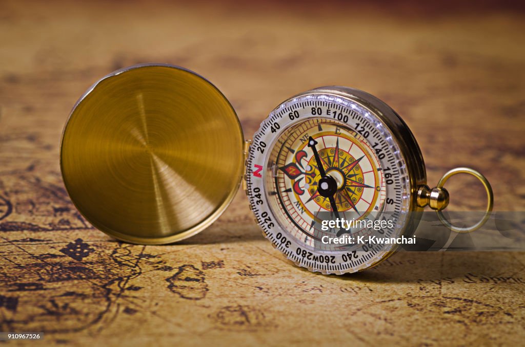 Compass Navigation 16 Navigational Compass On Map High-Res Stock Photo - Getty Images