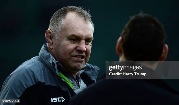 Dean Richards, Director of Rugby of Newcastle Falcons during the Anglo-Welsh Cup match between Bath and Newcastle Falcons at the Recreation Ground on...