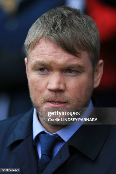 Peterborough United's Northern Irish manager Grant McCann during the English FA Cup fourth round football match between Peterborough United and...