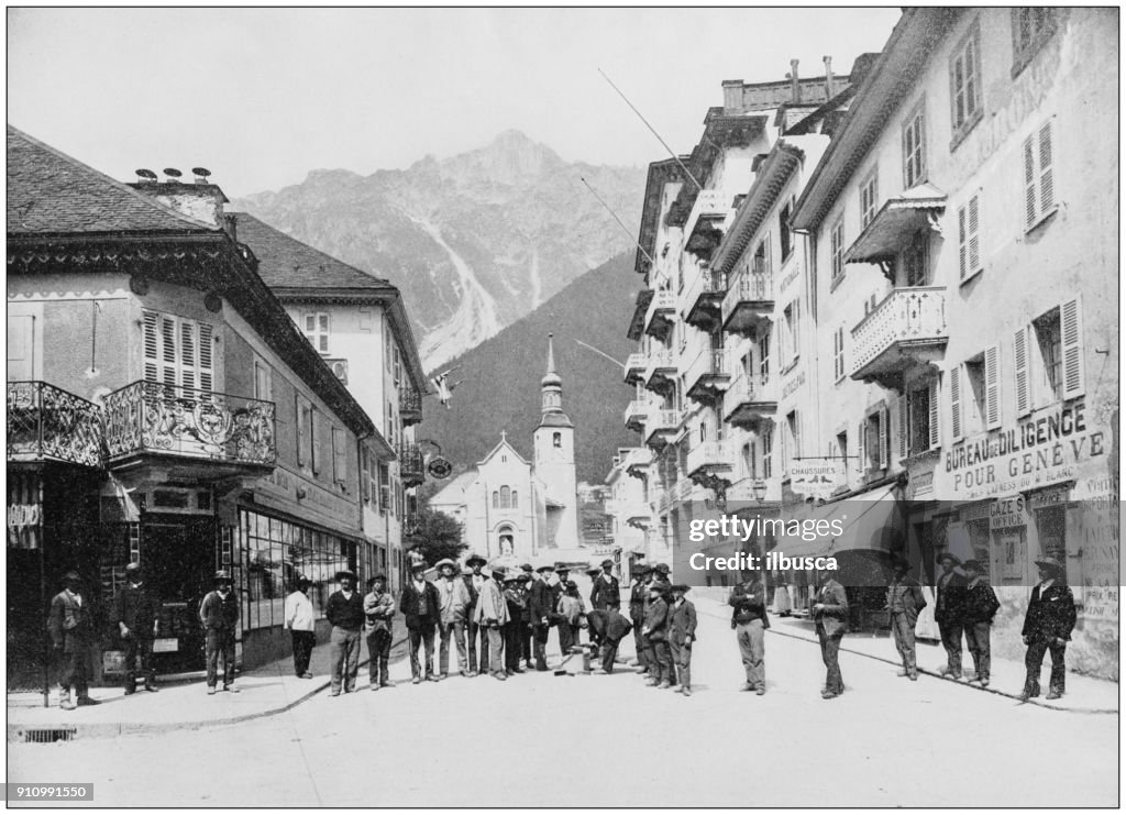 Antique photograph of World's famous sites: Chamonix, Switzerland