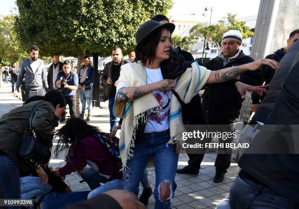 Tunisian activist Amina Sboui , also know as Amina Tyler, a radio presenter on the new "Shams Radio", the first LGBT radio in the Arab region, reacts...