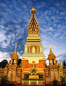 After sunset at Wat Phra That Phanom, Nakhonphanom provience, Thailand
