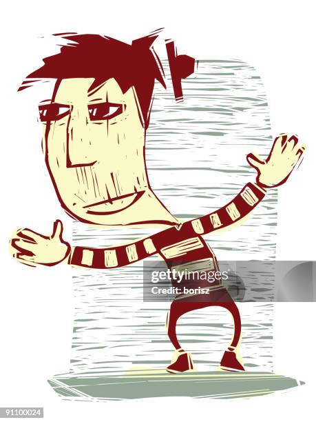 mime - charades stock illustrations