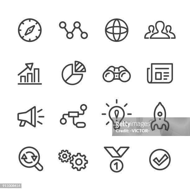 media marketing icons set - line serie - bloggen stock-grafiken, -clipart, -cartoons und -symbole