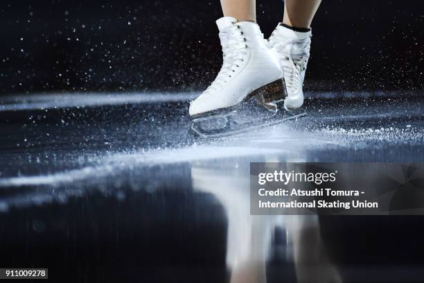 Skater performs her routine in the exhibition during day four of the Four Continents Figure Skating Championships at Taipei Arena on January 27, 2018...