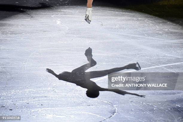 Satoko Miyahara of Japan performs during the closing gala exhibition of the ISU Four Continents figure skating championships in Taipei on January 27,...
