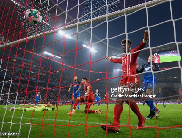 Sandro Wagner of FC Bayern Muenchen scores his team's fifth goal during the Bundesliga match between FC Bayern Muenchen and TSG 1899 Hoffenheim at...