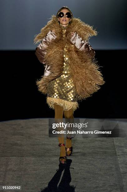 Singer Brisa Fenoy walks the runway at the Malne show during the Mercedes-Benz Fashion Week Madrid Autumn/Winter 2018-19 at Ifema on January 27, 2018...