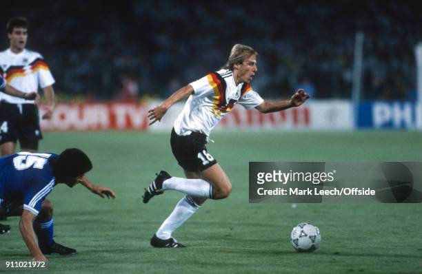 World Cup Final ; Argentina v West Germany - Jurgen Klinsmann of Germany .
