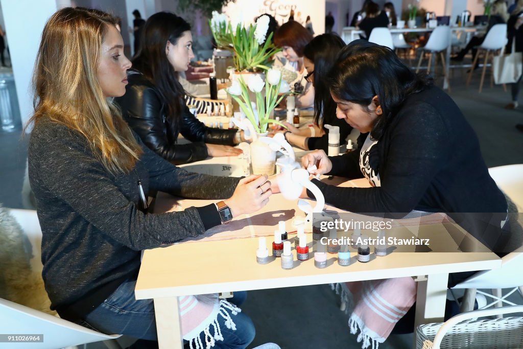 Goop Summit R Guests getting manicures at the in goop Health Summit on January 27 ...