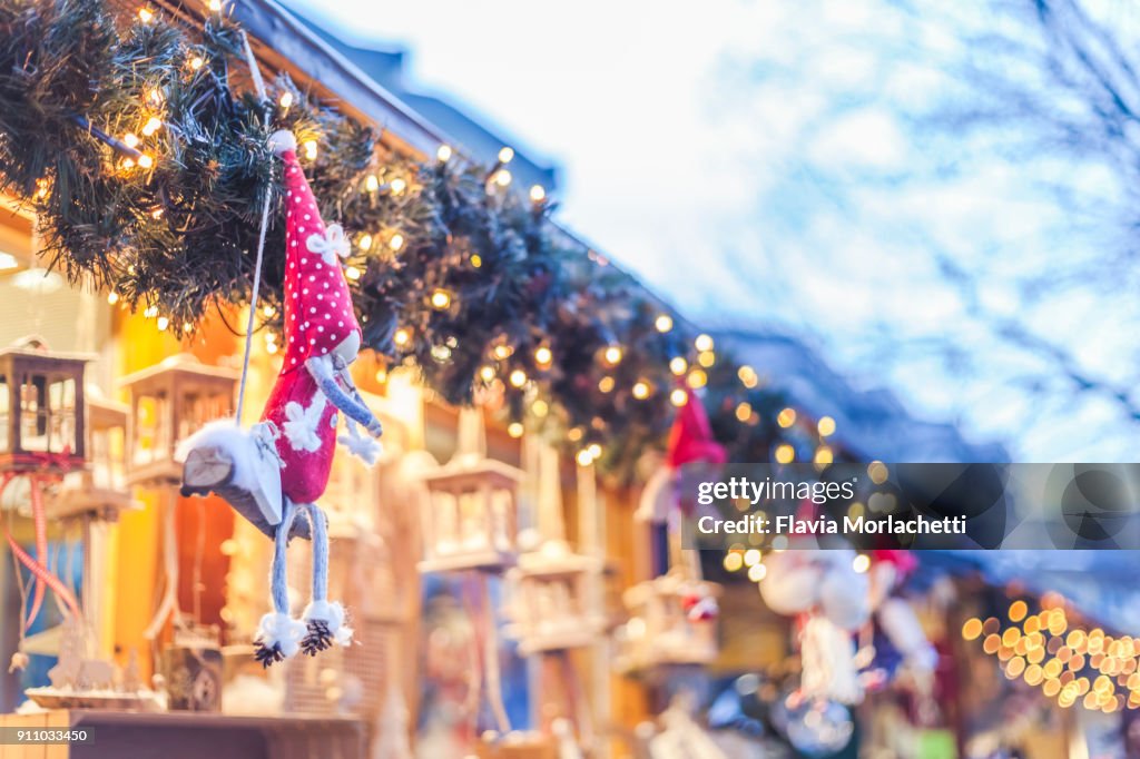 Christmas decorations in Christmas market