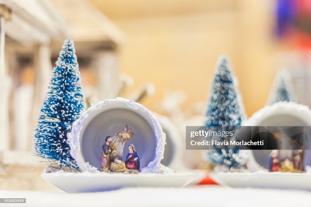 Christmas decorations in Christmas market