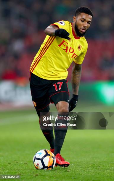 Jerome Sinclair of Watford in action during the Emirates FA Cup Fourth Round match between Southampton and Watford at St Mary's Stadium on January...
