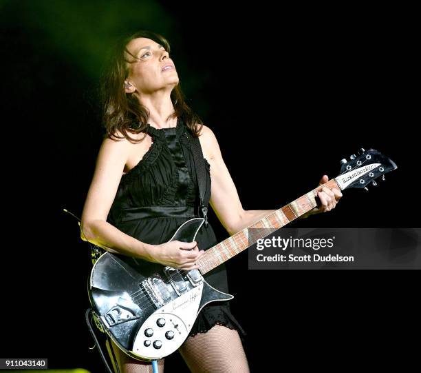 Singer Susanna Hoff of The Bangles performs onstage during KEarth's Totally 80's Show at Honda Center on January 26, 2018 in Anaheim, California.