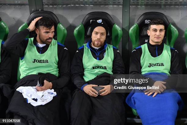 Andrea Petagna, Alejandro Dario Gomez and Riccardo Orsolini of Atalanta BC during the serie A match between US Sassuolo and Atalanta BC at Mapei...