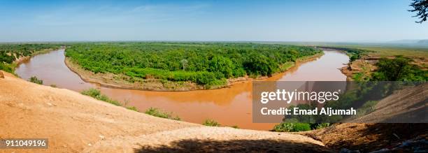 omo river, omo valley, ethiopia - december 13, 2017 - omo river stock pictures, royalty-free photos & images