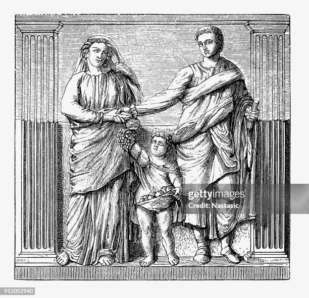 roman family - ancient rome stock illustrations