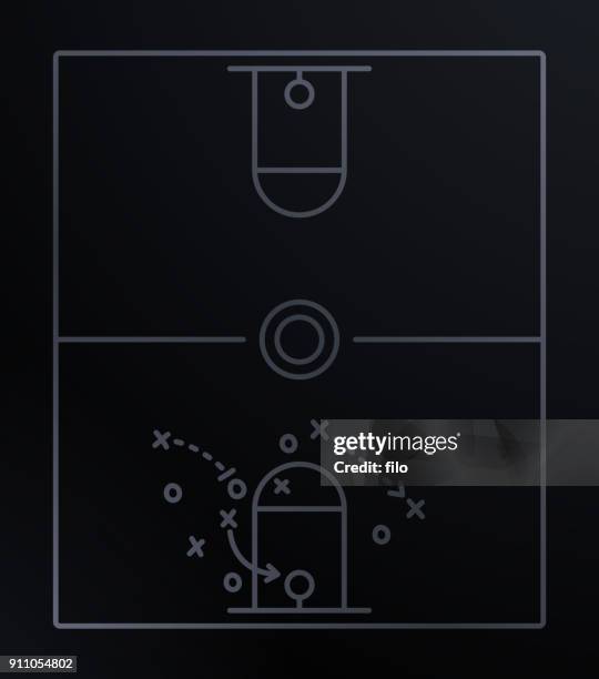 basketball play diagram - passing sport stock illustrations