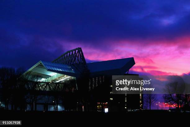 General view of Anfield is seen prior to The Emirates FA Cup fourth round match between Liverpool and West Bromwich Albion at Anfield on January 27,...