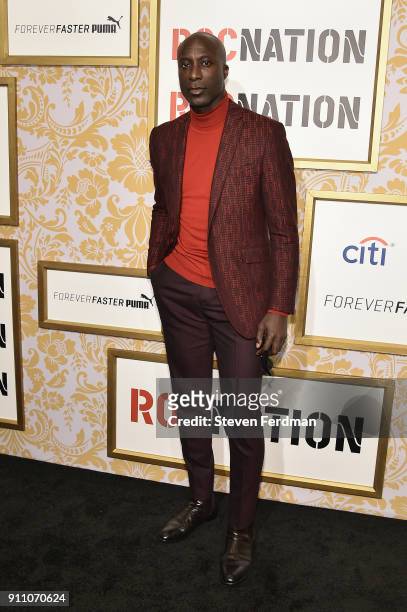 Fashion designer Ozwald Boateng attends the 2018 Roc Nation Pre-Grammy Brunch at One World Trade Center on January 27, 2018 in New York City.