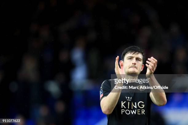 Harry Maguire of Leicester City during the FA Cup 4th Round match between Peterborough United and Leicester City at ABAX Stadium on January 27, 2018...