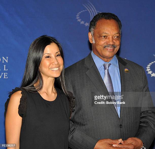Lisa Ling and Jesse Jackson attends the 2009 Clinton Global Initiative opening reception at The Museum of Modern Art on September 23, 2009 in New...