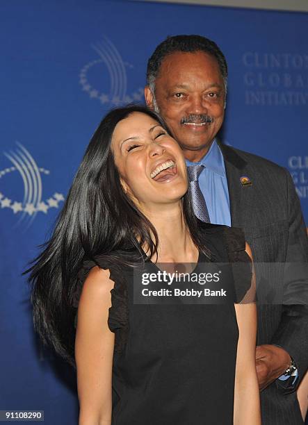 Lisa Ling and Jesse Jackson attends the 2009 Clinton Global Initiative opening reception at The Museum of Modern Art on September 23, 2009 in New...