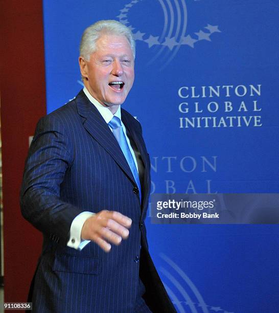 Former President William Jefferson Clinton attends the 2009 Clinton Global Initiative opening reception at The Museum of Modern Art on September 23,...