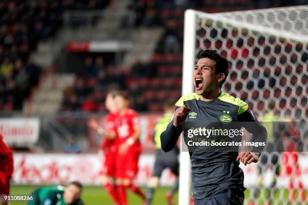 Hirving Lozano of PSV during the Dutch Eredivisie match between Fc Twente v PSV at the De Grolsch Veste on January 27, 2018 in Enschede Netherlands