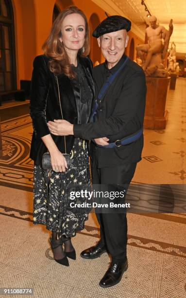 Lucy Yeomans, Editor-in-Chief of PORTER magazine, and Stephen Jones attend an exclusive screening of "Phantom Thread" hosted by Universal Pictures in...