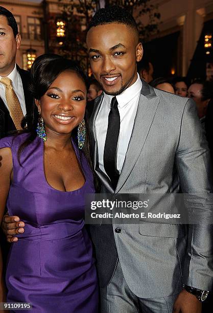 Actress Naturi Naughton and actor Collins Pennie arrive at the premiere of MGM Pictures' "Fame" at the Pacific Grove Theaters on September 23, 2009...