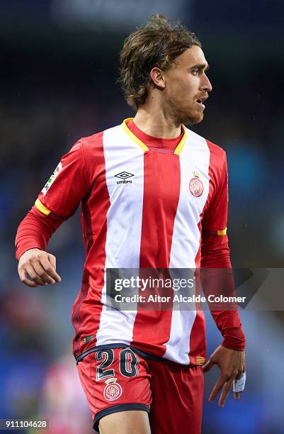 Marc Muniesa of Girona FC looks on during the La Liga match between Malaga and Girona at Estadio La Rosaleda on January 27, 2018 in Malaga, .