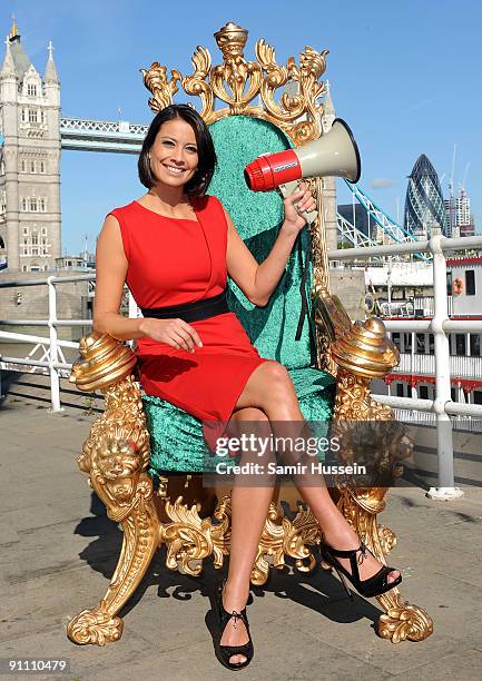 Melanie Sykes poses on a throne to launch Energy Saving Trust's Green Voice of the Nation Campaign on September 24, 2009 in London, England.