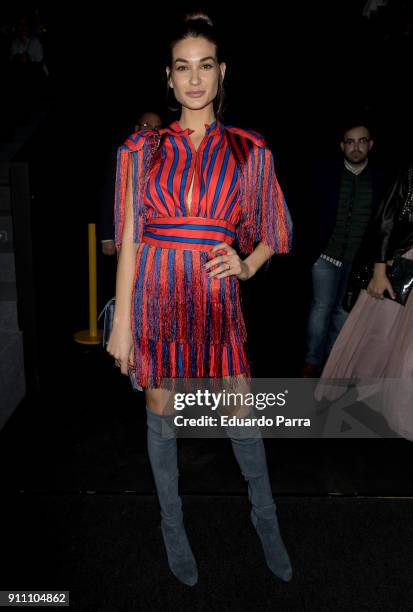 Model Estela Grande is seen at the Custo BCN show during Mercedes-Benz Fashion Week Madrid Spring7summer 2018-19 at Ifema on January 26, 2018 in...