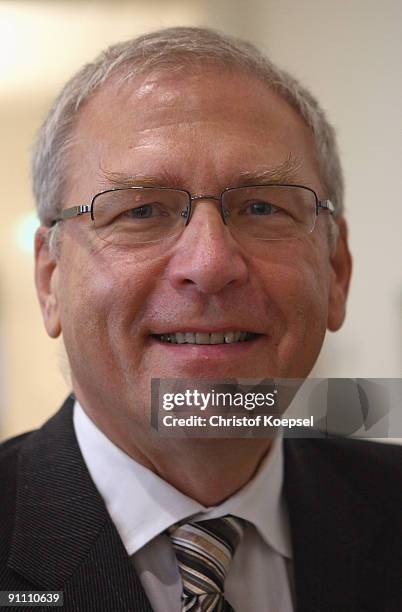 Director of the German National Olympic Committee Michael Vesper poses during the 60th German National Olympic Committee anniversary at museum Koenig...