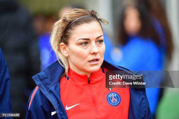 Laure Boulleau of PSG during the Women's National Cup match between Paris FC and Paris Saint Germain at Stade Charlety on January 27, 2018 in Paris,...